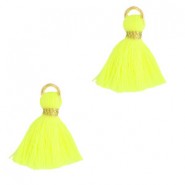 Quaste Ibiza Style 1.5cm Gold-neon yellow